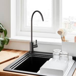 Single Handle Single Hole Water Filter Standard Kitchen Faucet in Black