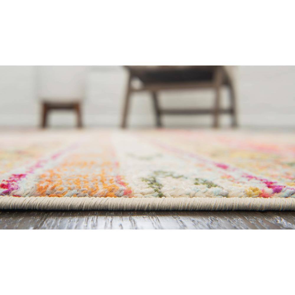 Colorful Multi-Pattern Low Pile Rectangular Area Rug
