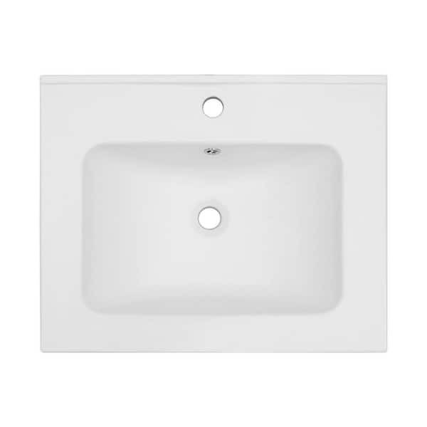 Tahanbath Corner Bathroom Sink in White 24 in. x 19. 7 in.