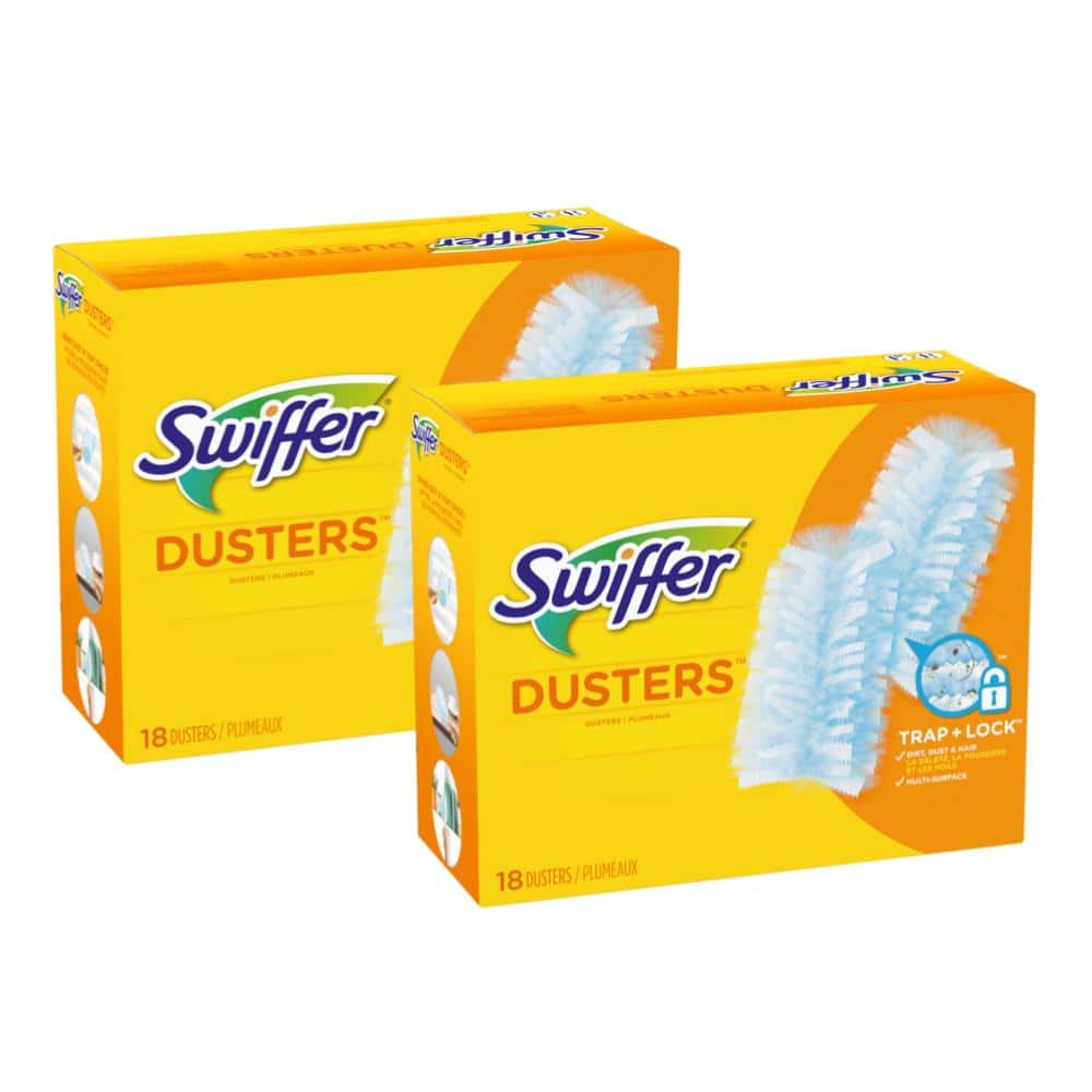 Swiffer Feather Dusters Multi-Surface Duster Refills, Bamboo, White, 18  count