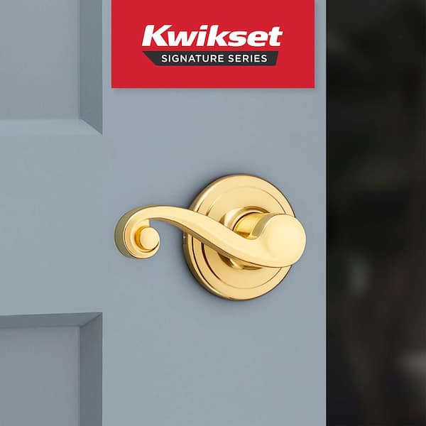 Kwikset Lido Polished Brass Hall/Closet Wave Door Handle 720LL 3