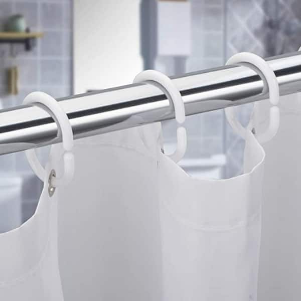 Dyiom Plastic Shower Curtain Hooks C-Shaped Rings Hanger Bath Drape Loop  Clip Glide, Shower Curtain Rings/Hook in White B07KW1SP45 - The Home Depot