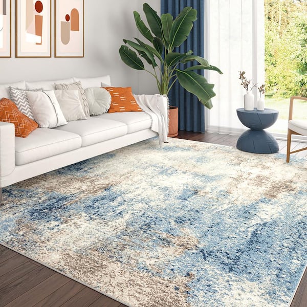 Chelsea Navy 9 ft. x 12 ft. Abstract Indoor Area Rug