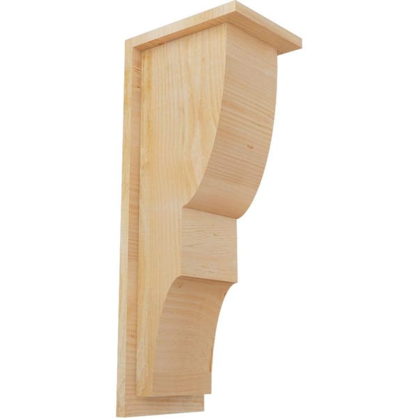 Ekena Millwork 8 in. x 10 in. x 26 in. Douglas Fir Ridgewood Rough Sawn Corbel with Backplate