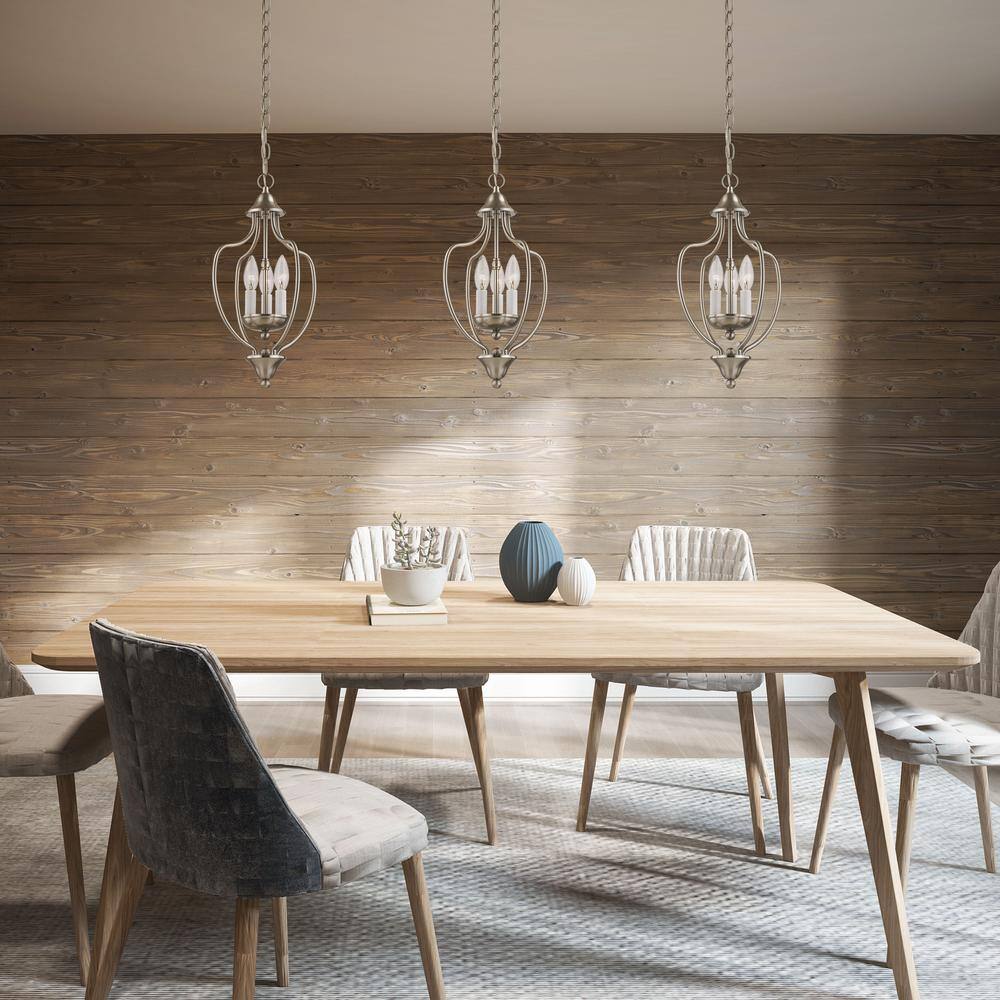 Mini 3-Light Brushed Nickel Pendant with Glass Shades