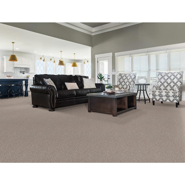 Columbus II - London Fog - Gray 74.9 oz. SD Polyester Texture Installed Carpet
