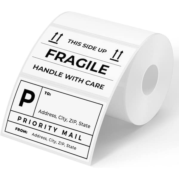 Unbranded 3 x 2 in. White Thermal Sticker Labels for Price Barcode Mailing Name 500 Sheets Roll Weather Resistant