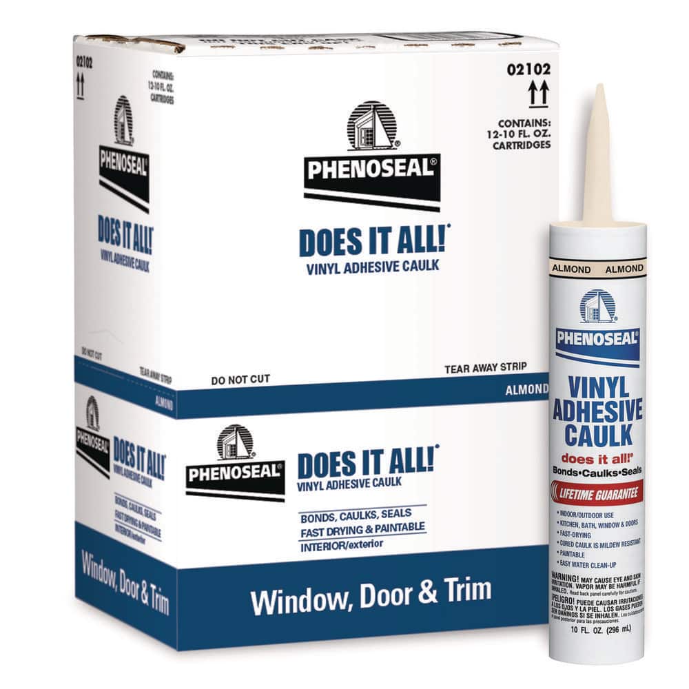 Phenoseal Does It All 10 oz. Almond Exterior/Interior Vinyl Adhesive Caulk (12-Pack)