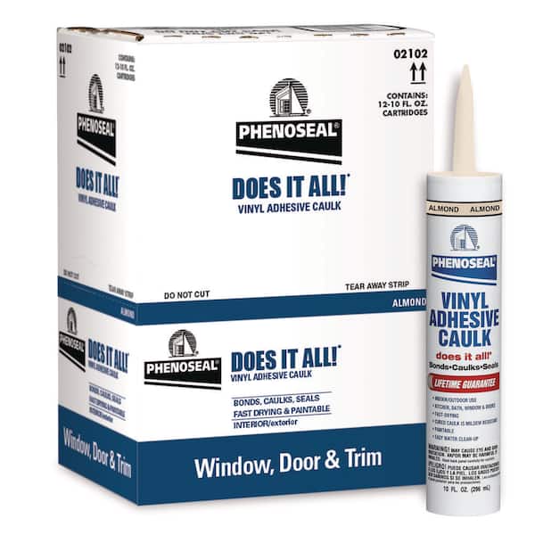 Does It All 10 oz. Almond Exterior/Interior Vinyl Adhesive Caulk (12-Pack)