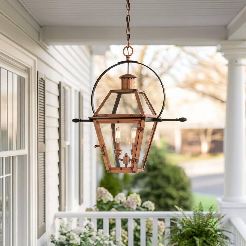 Quoizel Rue De Royal 2-Light Copper Outdoor Pendant Light RO1911AC