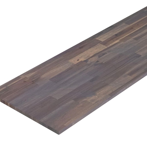 Interbuild 6 ft. L x 25 in. D, Acacia Butcher Block  Countertop in Dusk Grey with Square Edge