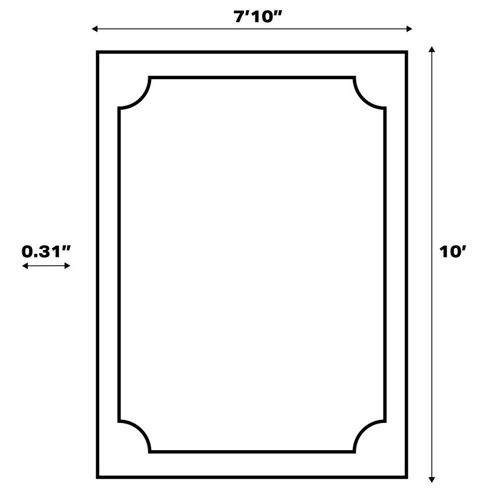 Thea 8' x 10' White/Cream Geometric Synthetic Area Rug