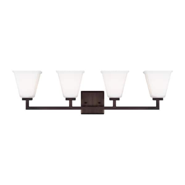 Generation Lighting Ellis Harper 32.5 in. W 4-Light Brushed Oil Rubbed Bronze Vanity Light
