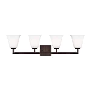 Ellis Harper 32.5 in. W 4-Light Brushed Oil Rubbed Bronze Vanity Light with LED Bulbs