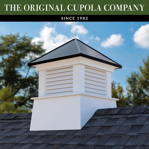 Manchester 30 in. x 30 in. x 40 in. Vinyl Cupola with Black Aluminum Roof