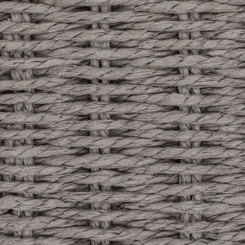 Large Gray Woven Paper Rope Storage Chest with Hinged Lid