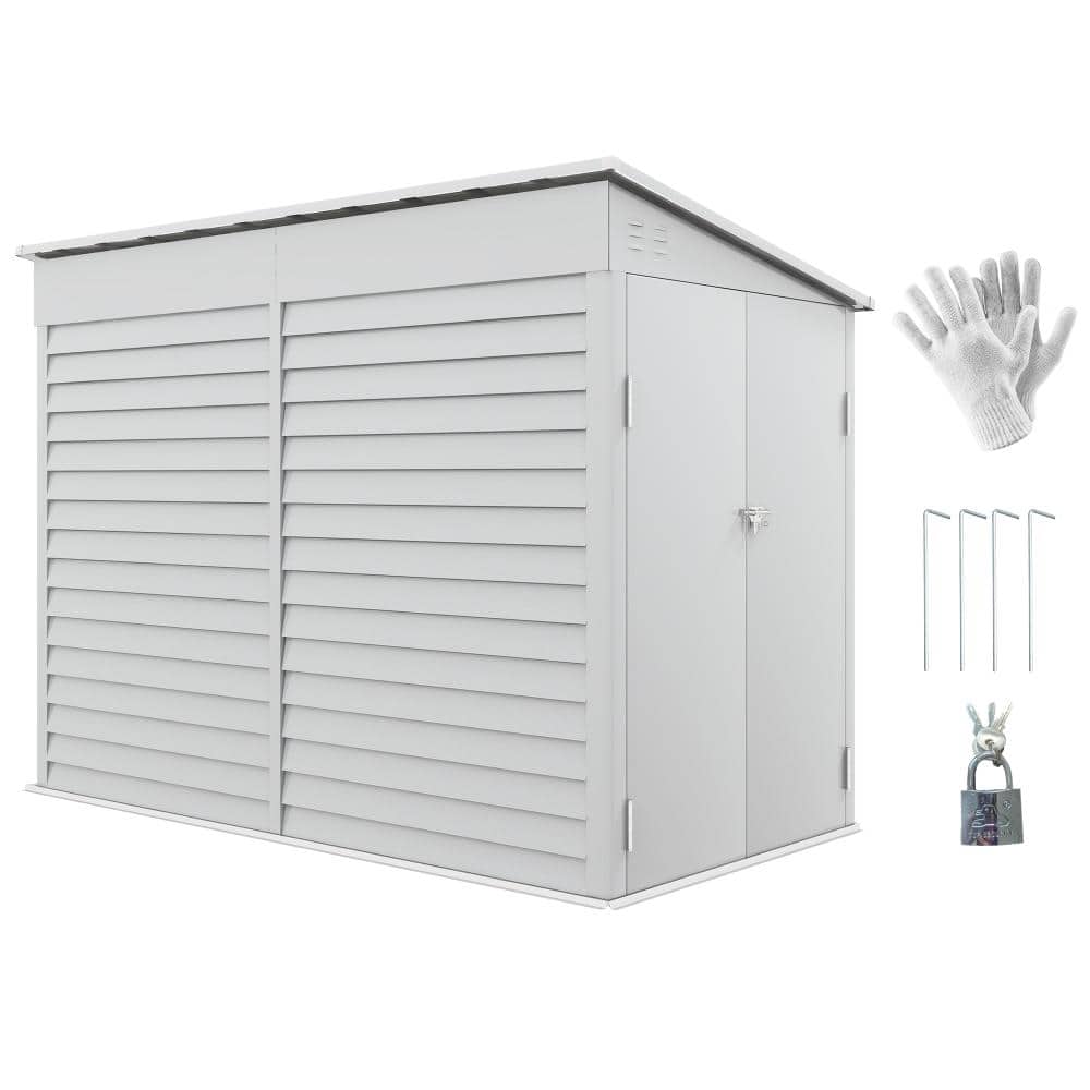 9 ft. W x 5 ft. D Metal Storage Shed Lockable Garden & Yard Tool & Outdoor Storage Shed, White price history on PriceWatchPro