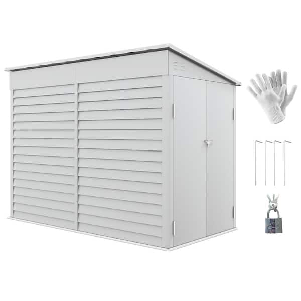 9 ft. W x 5 ft. D Metal Storage Shed Lockable Garden & Yard Tool & Outdoor Storage Shed, White