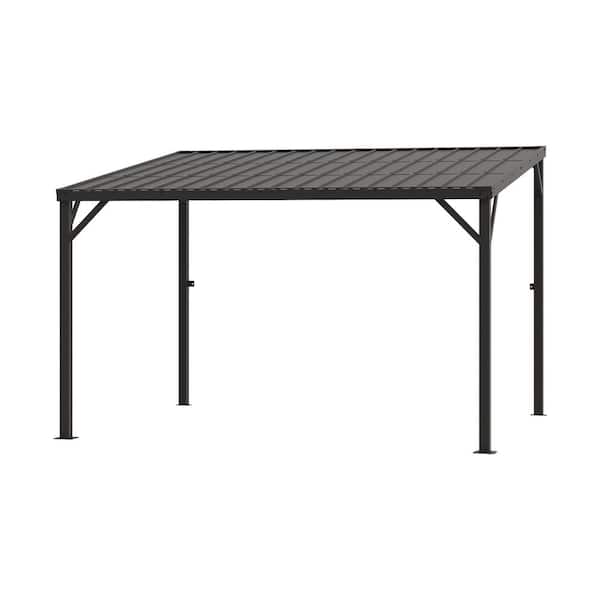 GAZEBEST 12 ft. x 10 ft. Large Heavy Duty Metal Outdoor Pergola