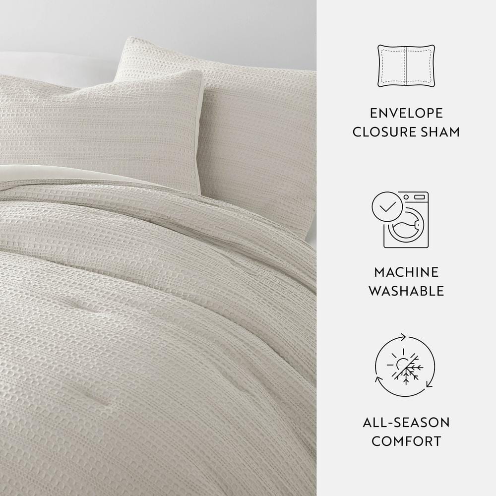 Twin Dune Organic Down Alternative Waffle Weave Comforter Set