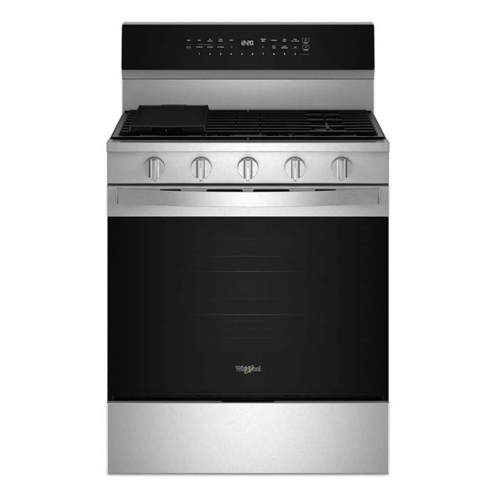 30 in. 5 Burners Freestanding Gas Range in Fingerprint Resistant Stainless Steel with Air Cooking Technology -  Whirlpool, WFGS7530RZ