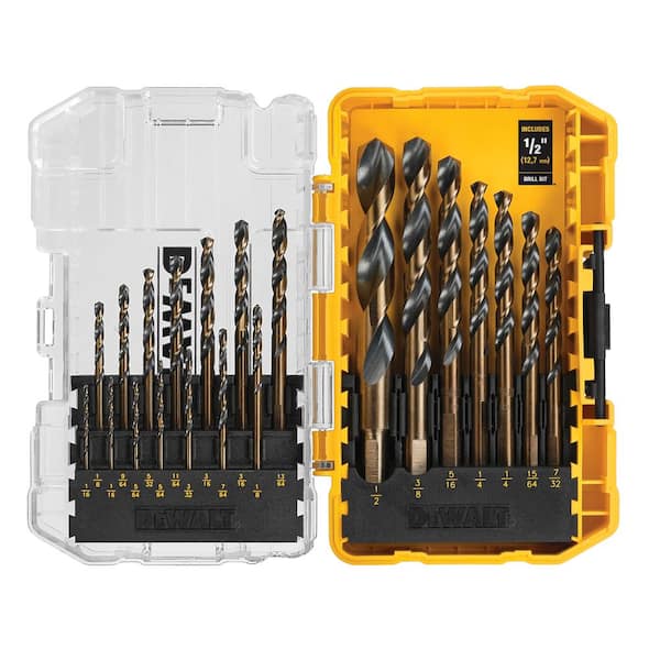 DEWALT 20V MAX Cordless Drill Impact 2 Tool Combo Kit Black and Gold Drill Bit Set 21 Piece and 2 20V 1.5Ah Batteries DCK280C2W1181