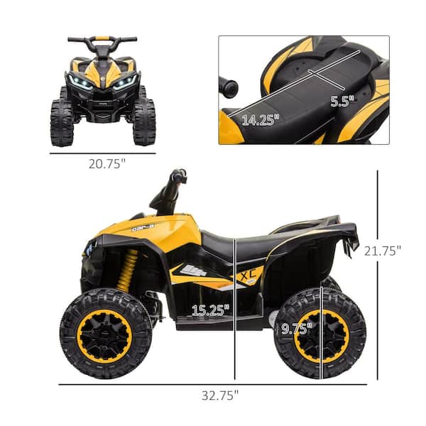 Siavonce 12V Kids ATV Quad Car with Forward and Backward