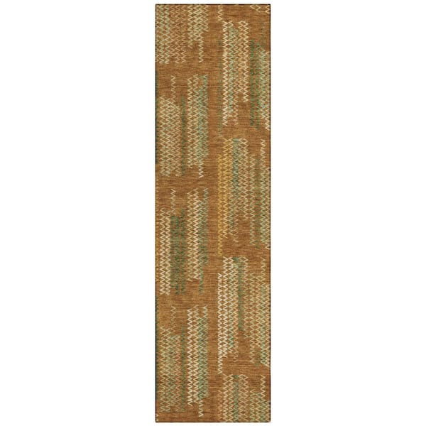 Chantille Machine Washable Indoor/Outdoor Abstract ACN2887 Terracotta 2 ft. x 7 ft. Runner Rug