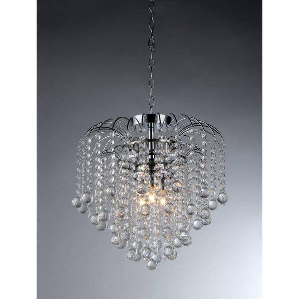 Warehouse of Tiffany Candace 4-Light Crystal Chrome Chandelier