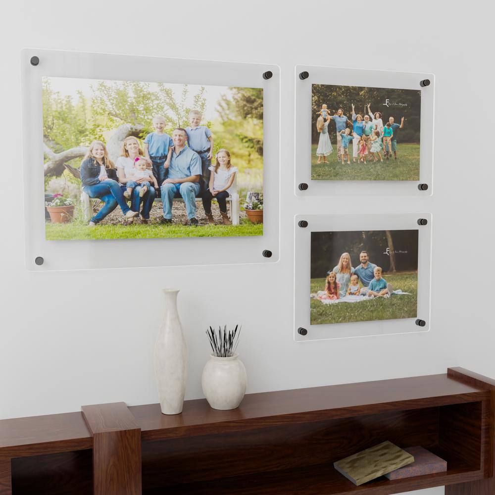 23" x 23" Black Acrylic Floating Wall Photo Frame Set