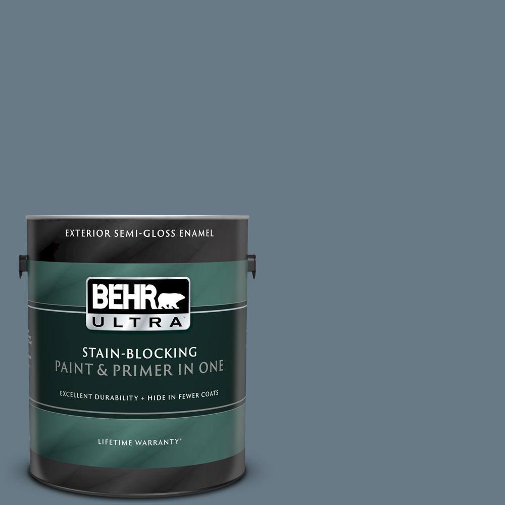 BEHR ULTRA 1 gal. N4905 Charcoal Blue SemiGloss Enamel Exterior