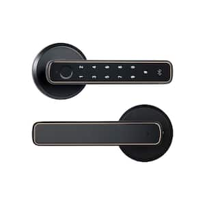 Black Smart Fingerprint Door Lock with App Control and Key Biometric Door Lock Indoor