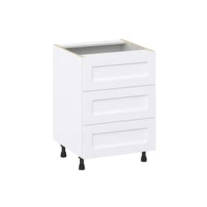 Mancos Bright White Shaker Assembled Base Kitchen Cabinet with 3 Drawers (24 in. W x 34.5 in. H x 24 in. D)