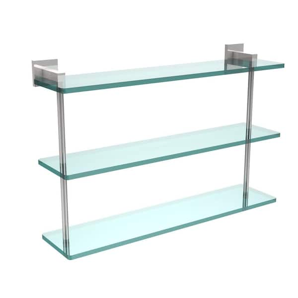 Allied Brass 22 in. L x 18 in. H x 5 in. W 3-Tier Clear Glass