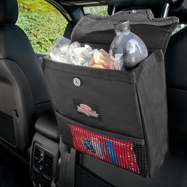 1pc Black Car Trash Can Pack Bag Waterproof Car Trash Bag For