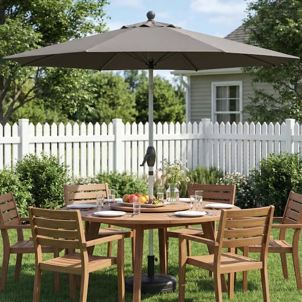 10 ft x 6 ft aluminum patio umbrella 10FT Offset with Cross Base Create a modern and sophisticated outdoor retreat with this premium rectangular aluminum patio umbrella in classic grey Domi 10'x10' Cantilever Patio Umbrella,