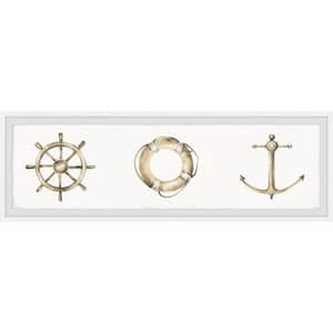 "Sailing Symbols" by Marmont Hill Framed Travel Art Print 10 in. x 30 in.