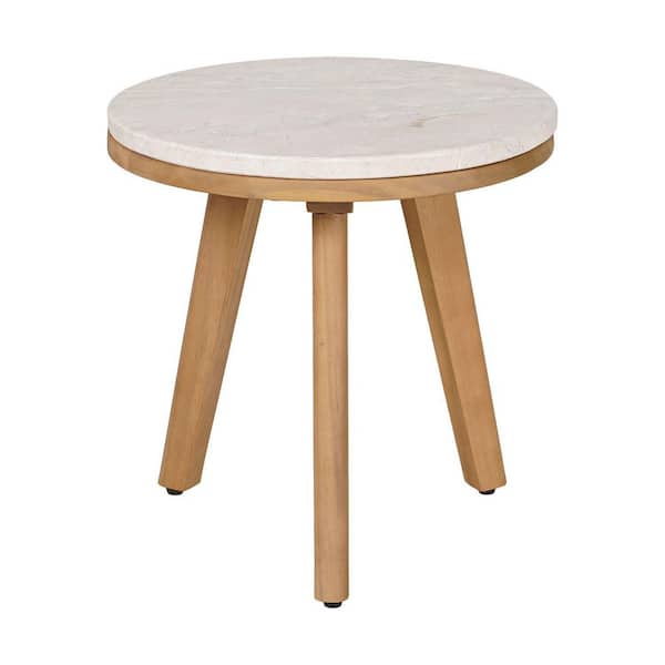 15.7 in. W x 15.7 in. H Natural Finish Round Shape Wood Top End Table