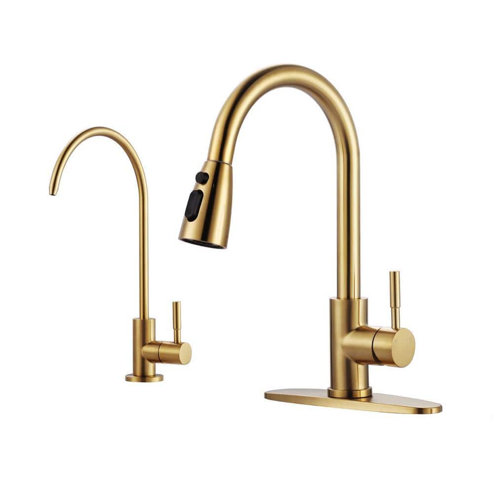 ARCORA Single Handle Pull Down Sprayer Kitchen Faucet with Water