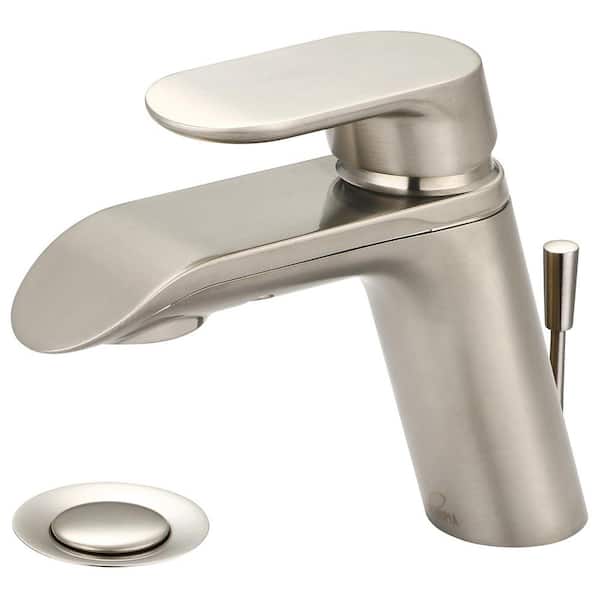 Olympia Faucets i1 Single Hole Single-Handle Bathroom Faucet in Brushed Nickel