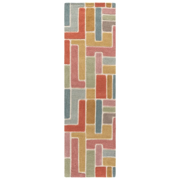 Rodeo Drive 2 ft. x 8 ft. Blue/Red Geometric Runner Rug