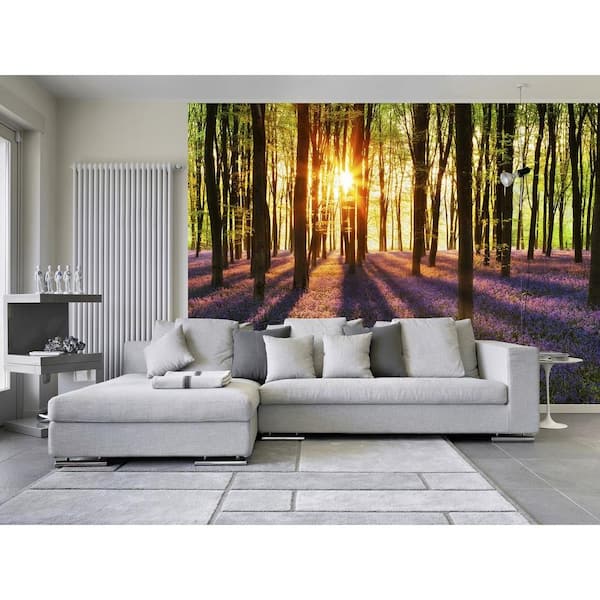 Ideal Decor 100 in. x 144 in. Woodland at Dawn Wall Mural