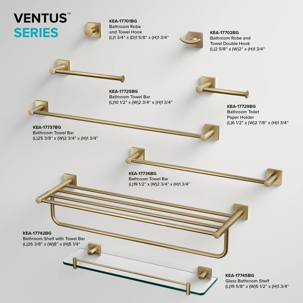 Ventus Brushed Gold Modern Wall Mounted Towel Hook