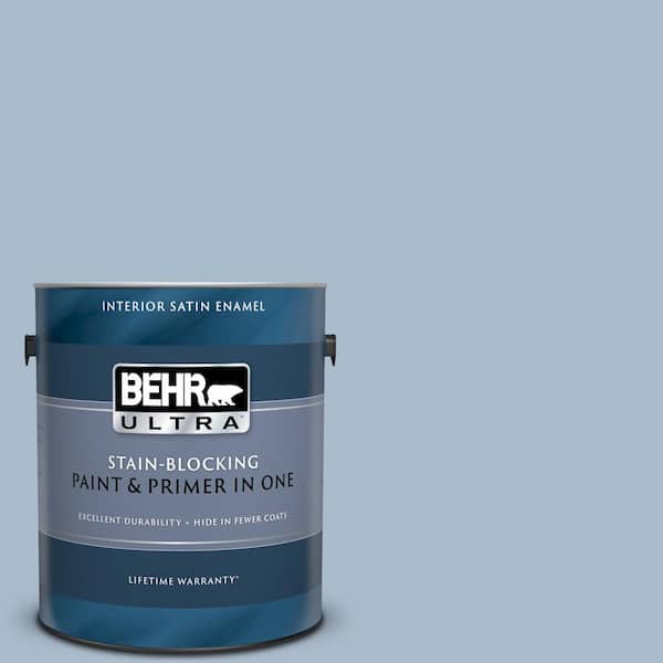 BEHR ULTRA 1 gal. #UL240-15 Simply Blue Satin Enamel Interior Paint and Primer in One