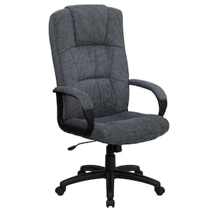 Rochelle High Back Fabric Swivel Executive Chair in Gray with Arms