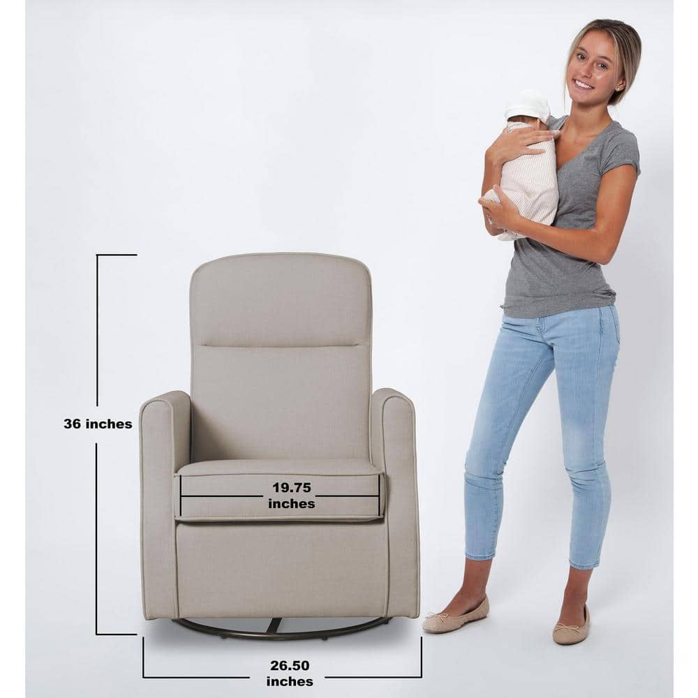 Taupe Blair Slim Nursery Glider Swivel Rocker Chair