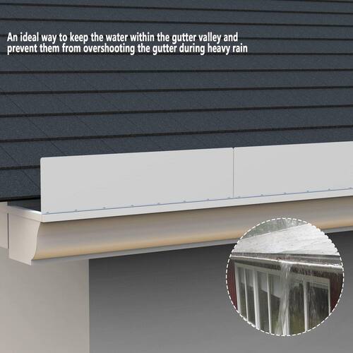 Delta Dust 4 Pcs Gutter Valley Splash Guards Downspout Diverter Roof Rain Diverter White Roofing Gutter