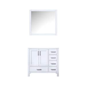Jacques 36 in. W x 22 in. D Left Offset White Bath Vanity without Top and 34 in. Mirror