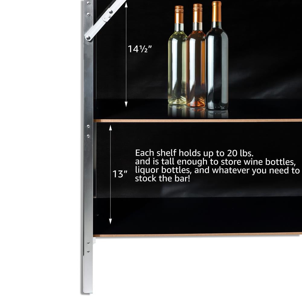 Portable Black Aluminum Outdoor Patio Bar Table with Skirt