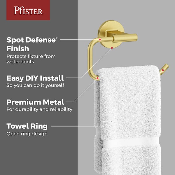 Capistrano Wall Mounted Towel Ring in Brushed Gold